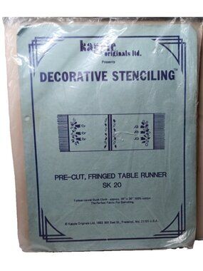 Kappie Decorative Stenciling Pre-Cut Fringed Table Runner Craft Supply 18x36